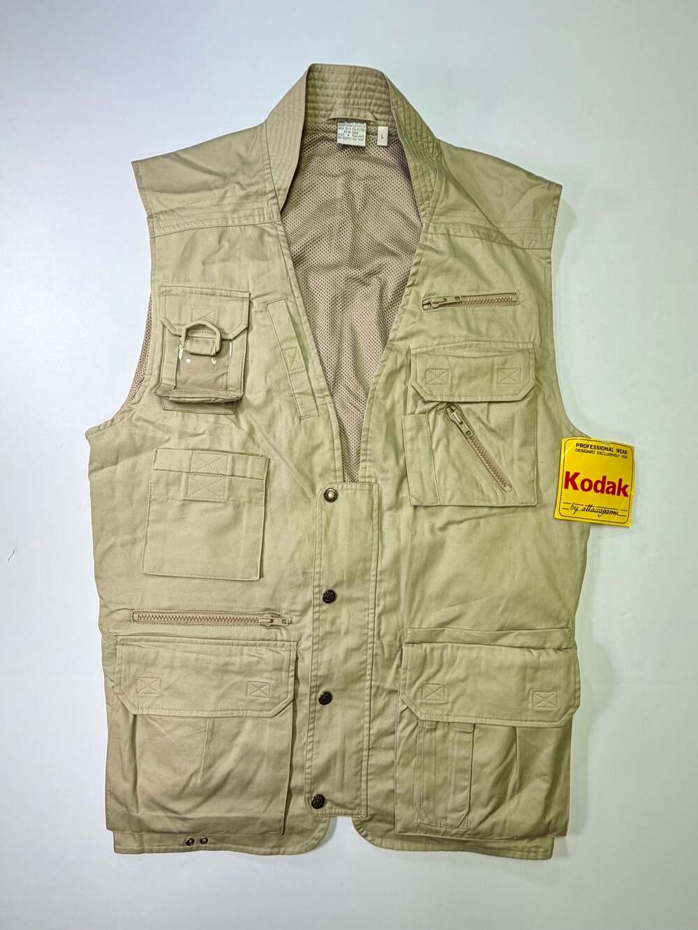 Vintage Kodak by Attaccapanni Professional Wear Multi-Pocket Utility Vest Size L
